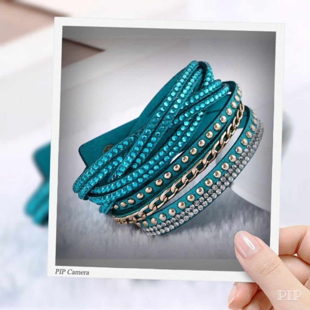Teal Braided Double Wrap Bracelet